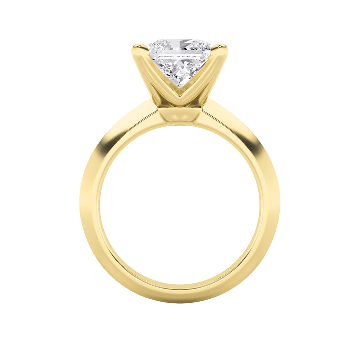1Cttw Princess Shaped Lab Grown Diamond (F/VS) Knife Edge Shank Solitaire Engagement Ring in 14K Gold