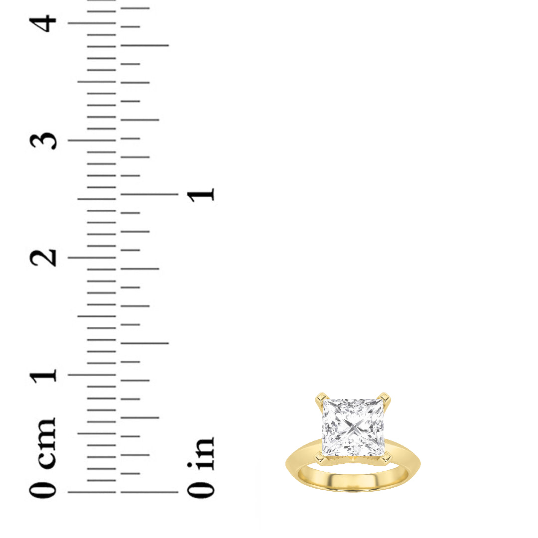 1Cttw Princess Shaped Lab Grown Diamond (F/VS) Knife Edge Shank Solitaire Engagement Ring in 14K Gold