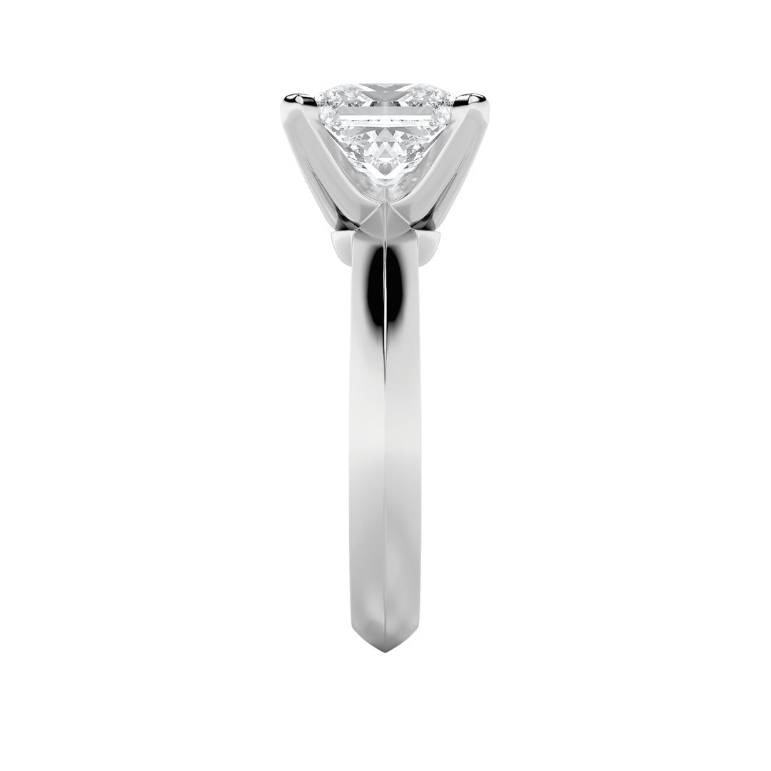 2Cttw Princess Shaped Lab Grown Diamond (F/VS) Knife Edge Shank Solitaire Engagement Ring in 14K Gold