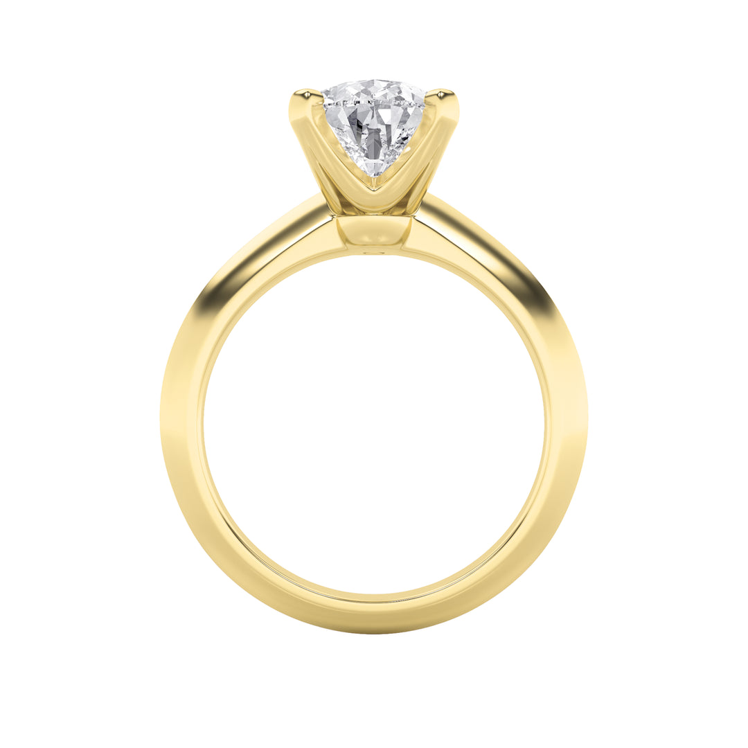 2Cttw Pear Shaped Lab Grown Diamond (F/VS) Knife Edge Shank Solitaire Engagement Ring in 14K Gold