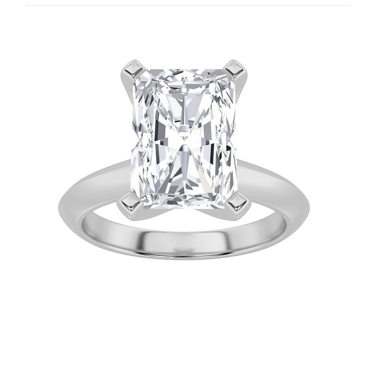 2Cttw Radiant Shaped Lab Grown Diamond (G/VS) Knife Edge Shank Solitaire Engagement Ring in 14K Gold