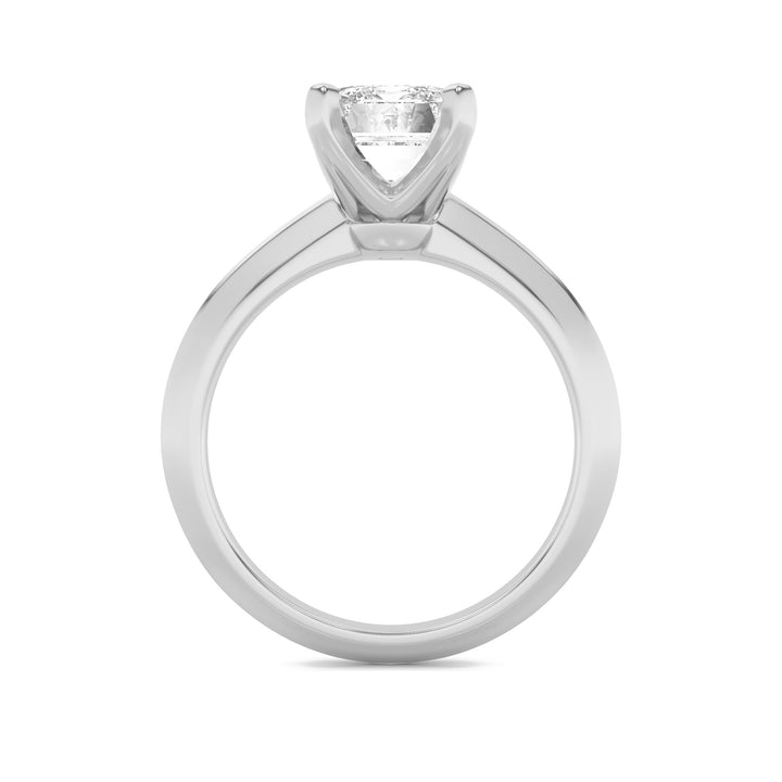 2Cttw Radiant Shaped Lab Grown Diamond (G/VS) Knife Edge Shank Solitaire Engagement Ring in 14K Gold