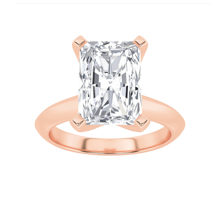 2Cttw Radiant Shaped Lab Grown Diamond (F/VS) Knife Edge Shank Solitaire Engagement Ring in 14K Gold