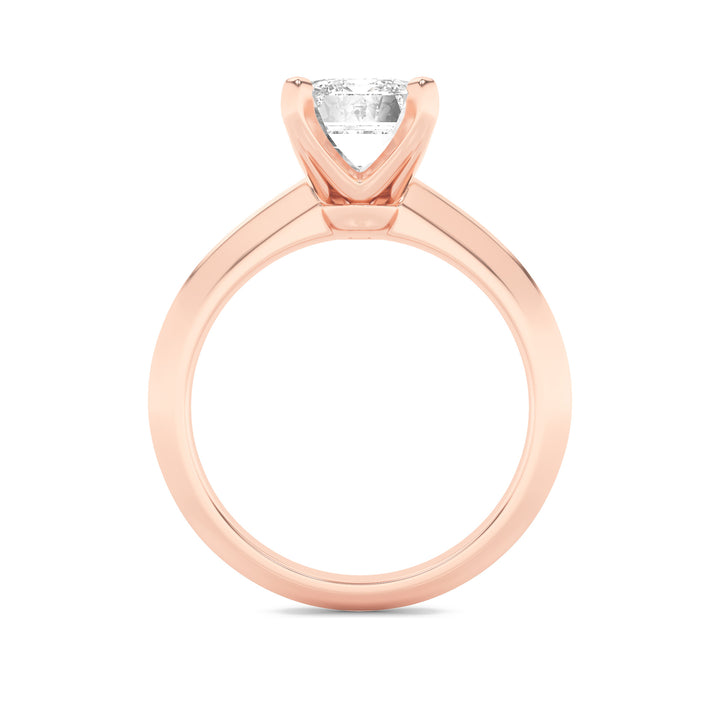 2Cttw Radiant Shaped Lab Grown Diamond (F/VS) Knife Edge Shank Solitaire Engagement Ring in 14K Gold
