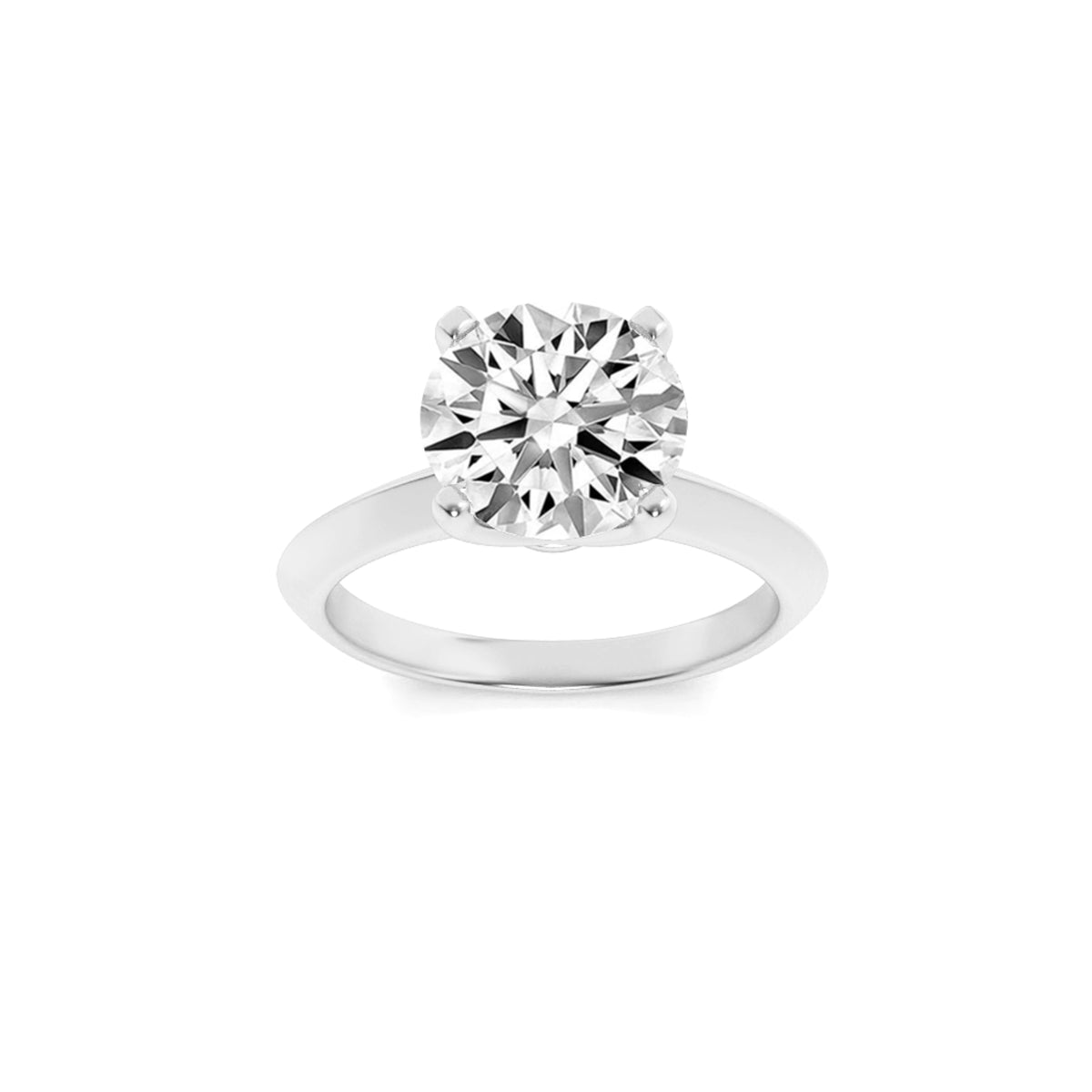 1Cttw Round Shaped Lab Grown Diamond (F/VS) KnifeEdge Shank Solitaire Engagement Ring in 14K Gold