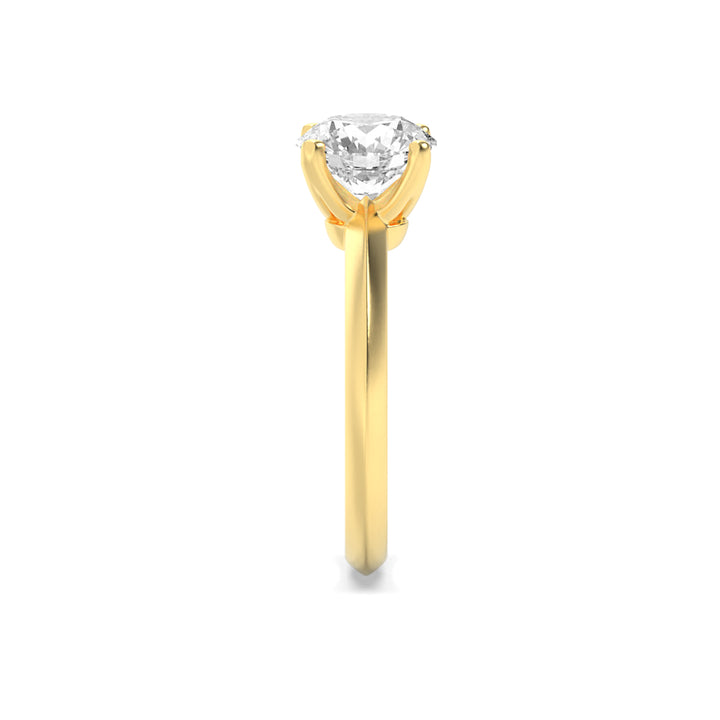 1.5Cttw Round Shaped Lab Grown Diamond (F/VS) Knife Edge Shank Solitaire Engagement Ring in 14K Gold