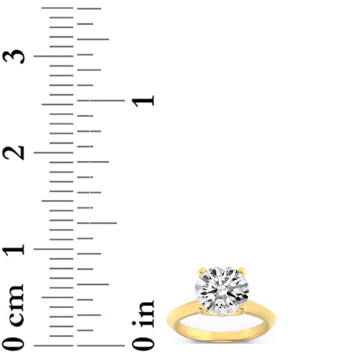 1.5Cttw Round Shaped Lab Grown Diamond (F/VS) Knife Edge Shank Solitaire Engagement Ring in 14K Gold