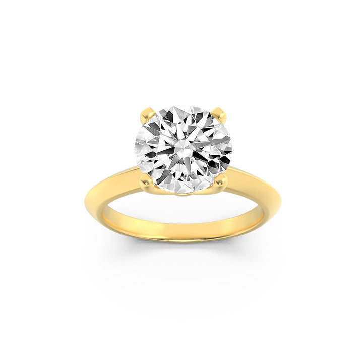 2Cttw Round Shaped Lab Grown Diamond (F/VS) KnifeEdge Shank Solitaire Engagement Ring in 14K Gold