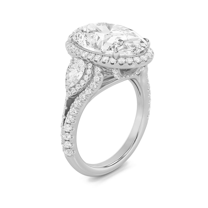 7.25Cttw Oval Shaped Lab Grown Diamond (G/VS) Bold Accented Engagement Ring in 14K Gold