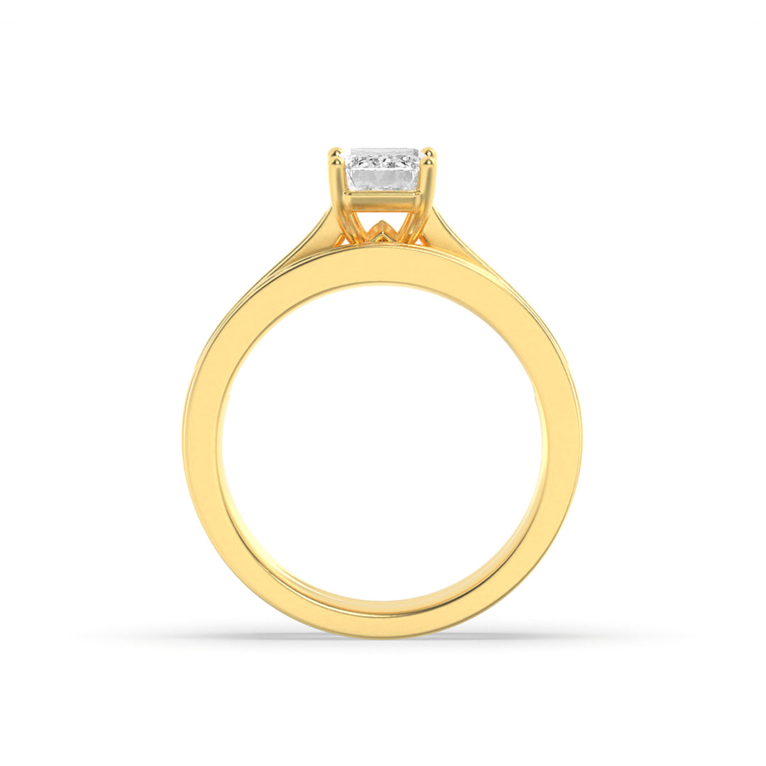 2Cttw Radiant Shaped Lab Grown Diamond (G/VS) Channel Set Bridal Engagement Ring in 10K Gold