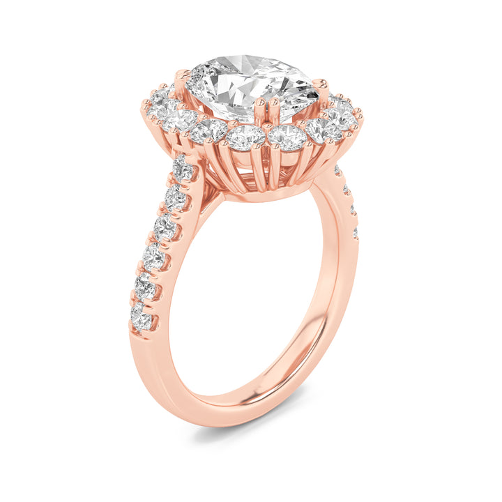4Cttw Oval Shaped Lab Grown Diamond (F/VS) Bold Classic Engagement Ring in 14K Gold