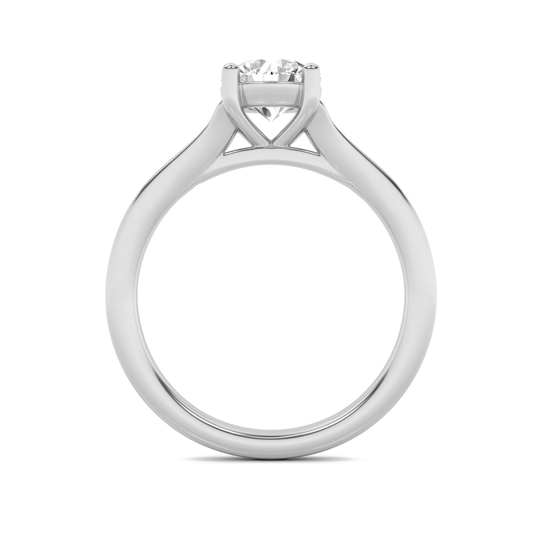 1Cttw Round Shaped Lab Grown Diamond (F/VS) SplitShank Solitaire Engagement Ring in 14K Gold