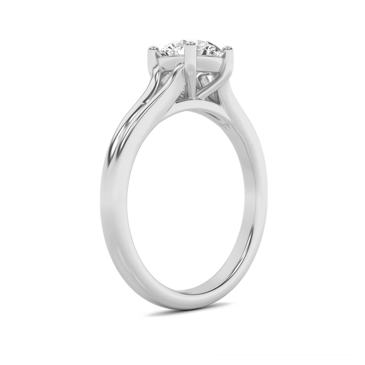 2Cttw Round Shaped Lab Grown Diamond (F/VS) SplitShank Solitaire Engagement Ring in 14K Gold
