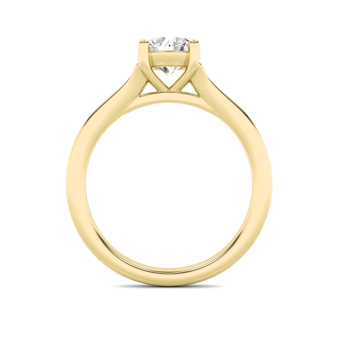 2Cttw Round Shaped Lab Grown Diamond (G/VS) SplitShank Solitaire Engagement Ring in 14K Gold