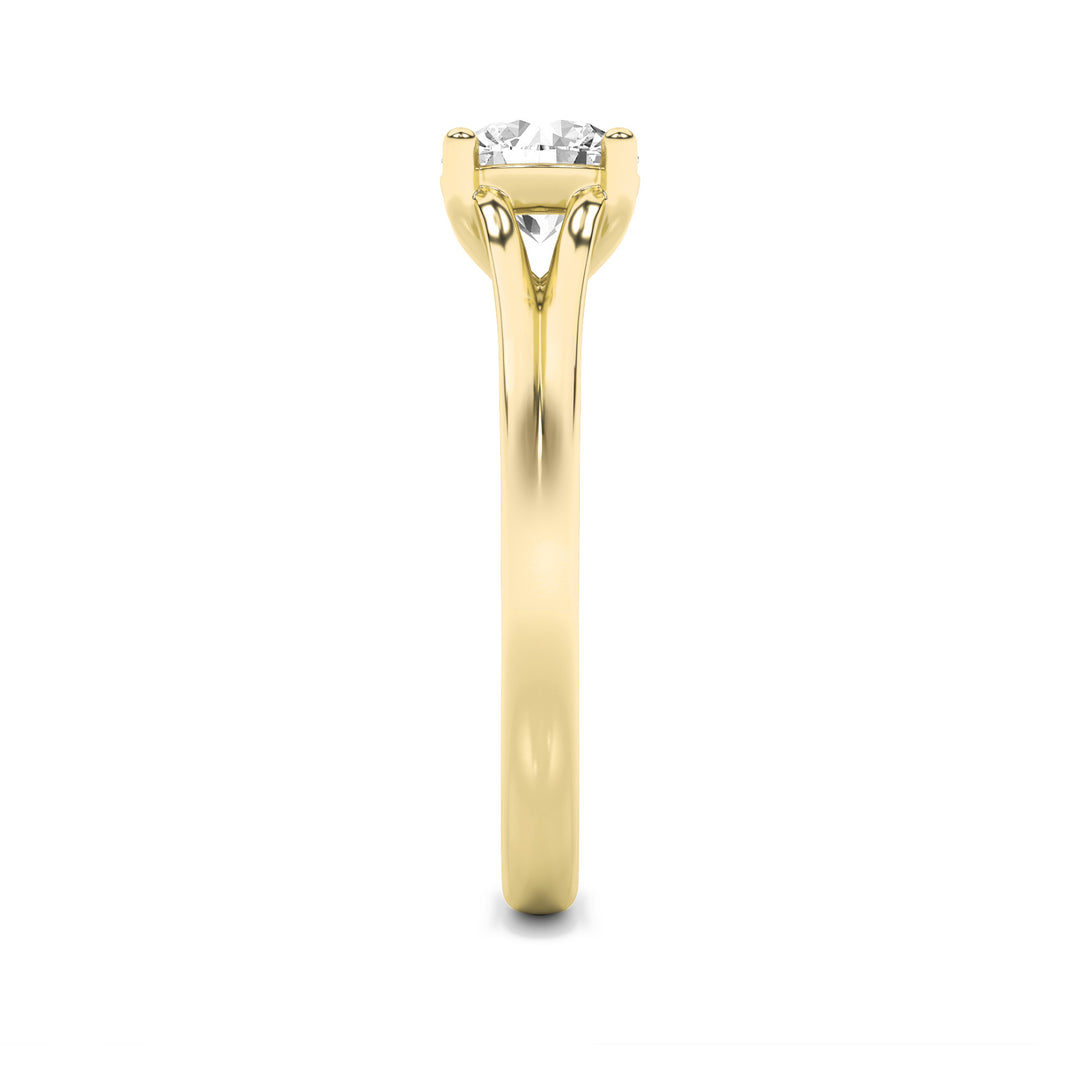 2Cttw Round Shaped Lab Grown Diamond (G/VS) SplitShank Solitaire Engagement Ring in 14K Gold