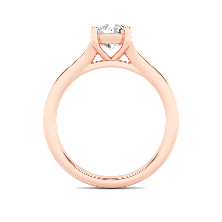 2Cttw Round Shaped Lab Grown Diamond (F/VS) SplitShank Solitaire Engagement Ring in 14K Gold