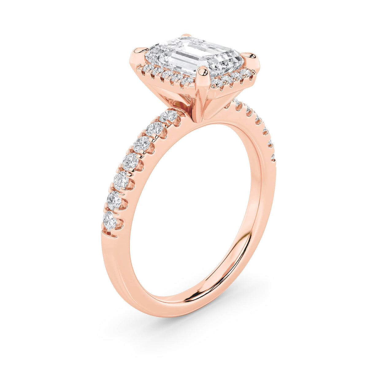 2Cttw Radiant Shaped Lab Grown Diamond (F/VS) Halo Accented Engagement Ring in 14K Gold