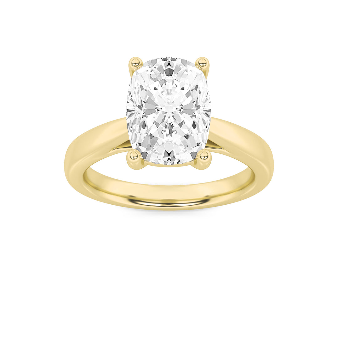 2Cttw Elongated Cushion Shaped Lab Grown Diamond (F/VS) Classic Shank Solitaire Engagement Ring in 14K Gold