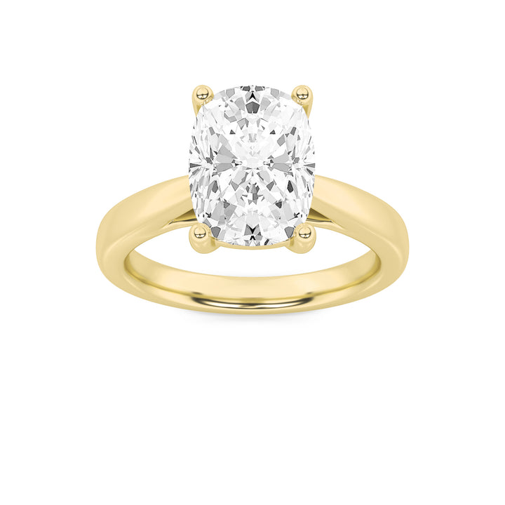 2Cttw Elongated Cushion Shaped Lab Grown Diamond (F/VS) Classic Shank Solitaire Engagement Ring in 14K Gold