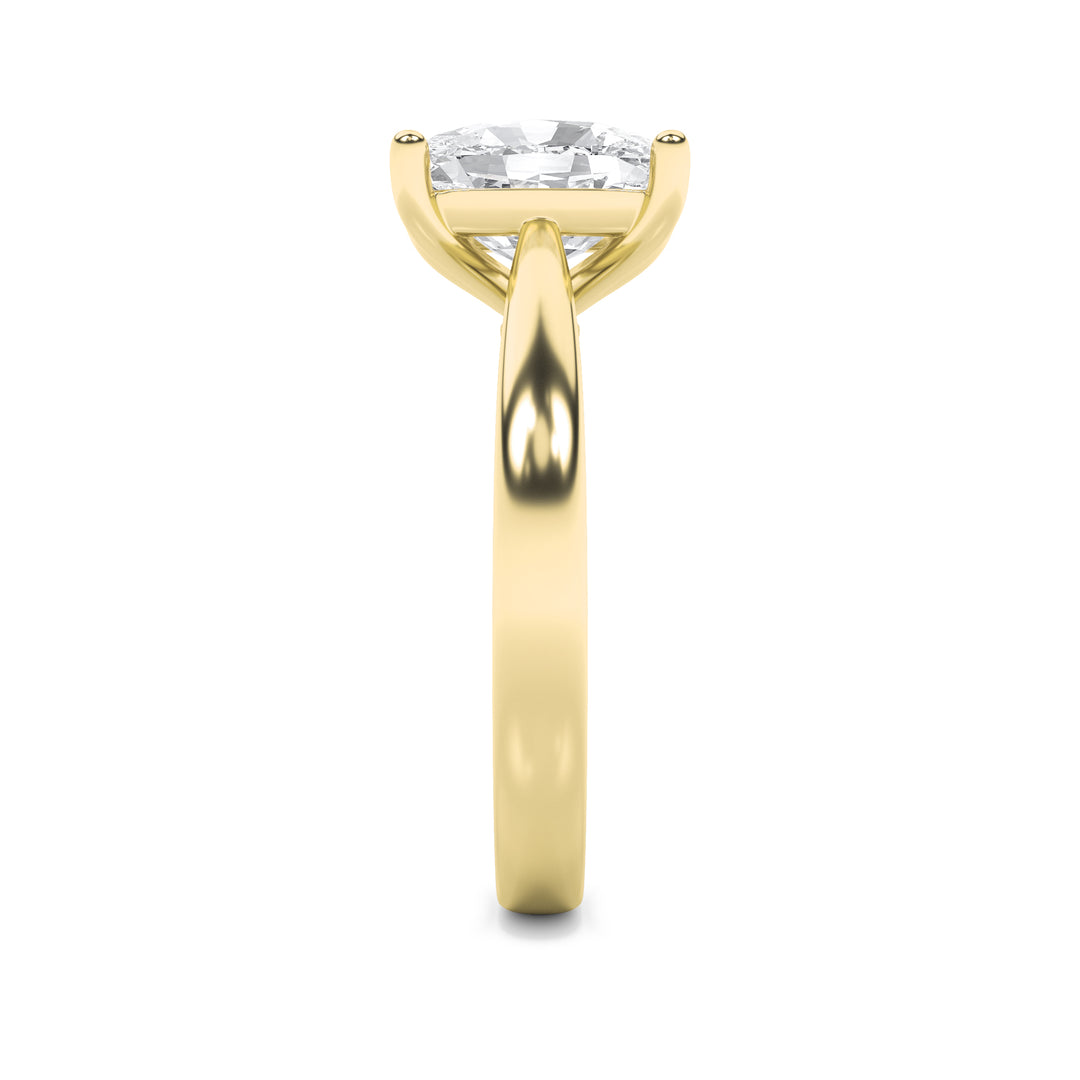 2Cttw Elongated Cushion Shaped Lab Grown Diamond (F/VS) Classic Shank Solitaire Engagement Ring in 14K Gold