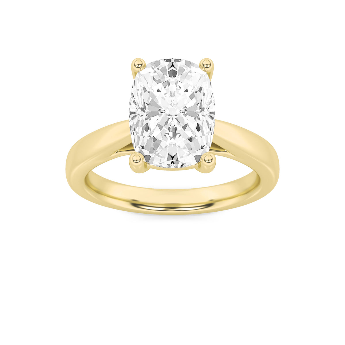 2Cttw Elongated Cushion Shaped Lab Grown Diamond (G/VS) Classic Shank Solitaire Engagement Ring in 14K Gold