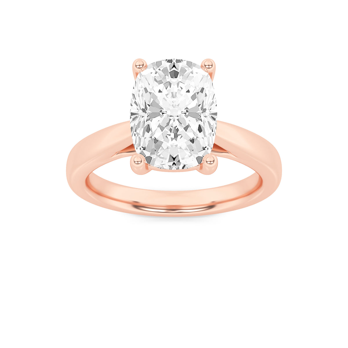 2Cttw Elongated Cushion Shaped Lab Grown Diamond (G/VS) Classic Shank Solitaire Engagement Ring in 14K Gold