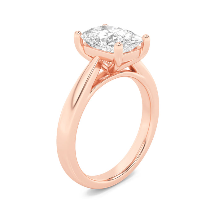 2Cttw Elongated Cushion Shaped Lab Grown Diamond (G/VS) Classic Shank Solitaire Engagement Ring in 14K Gold
