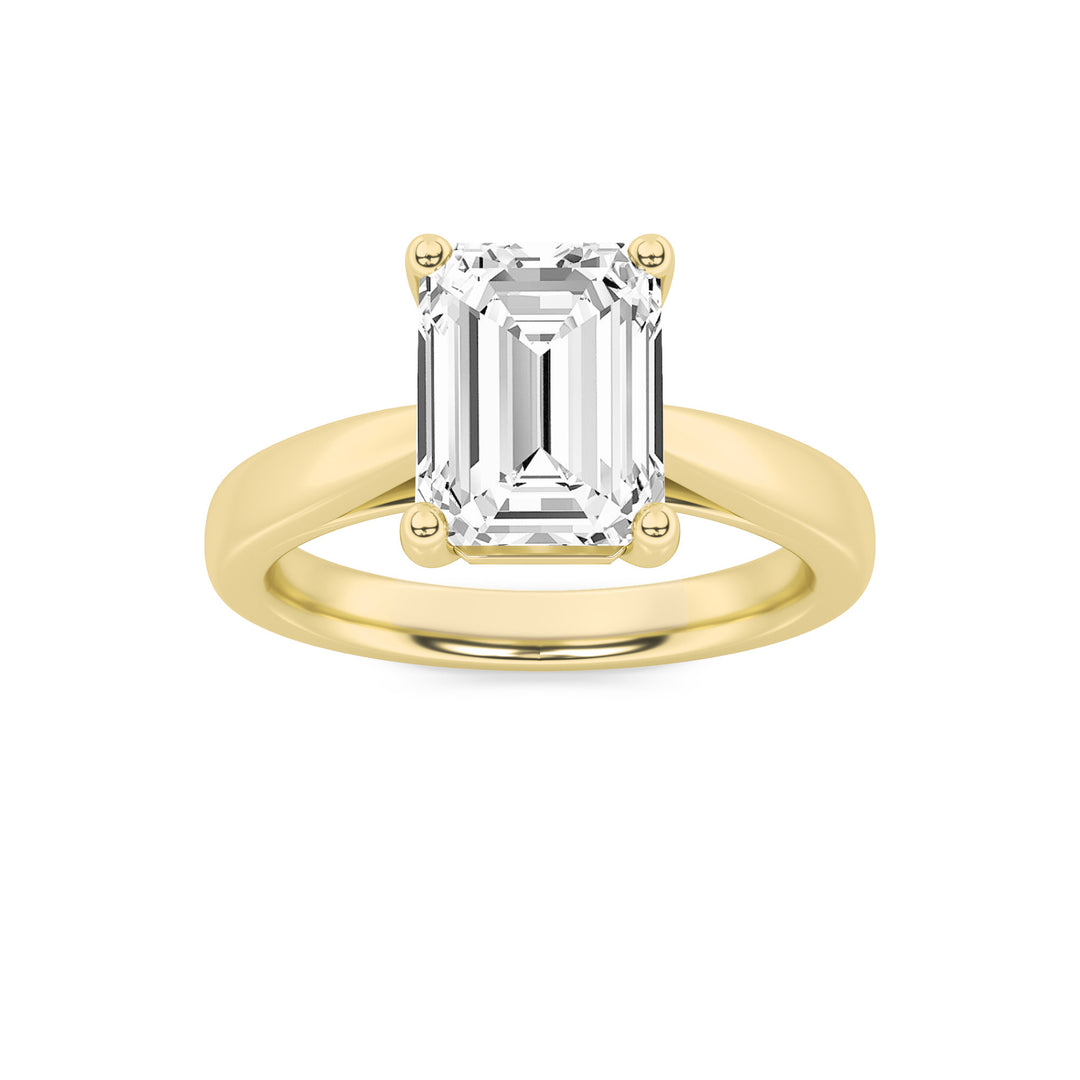 2Cttw Emerald Shaped Lab Grown Diamond (F/VS) Classic Shank Solitaire Engagement Ring in 14K Gold