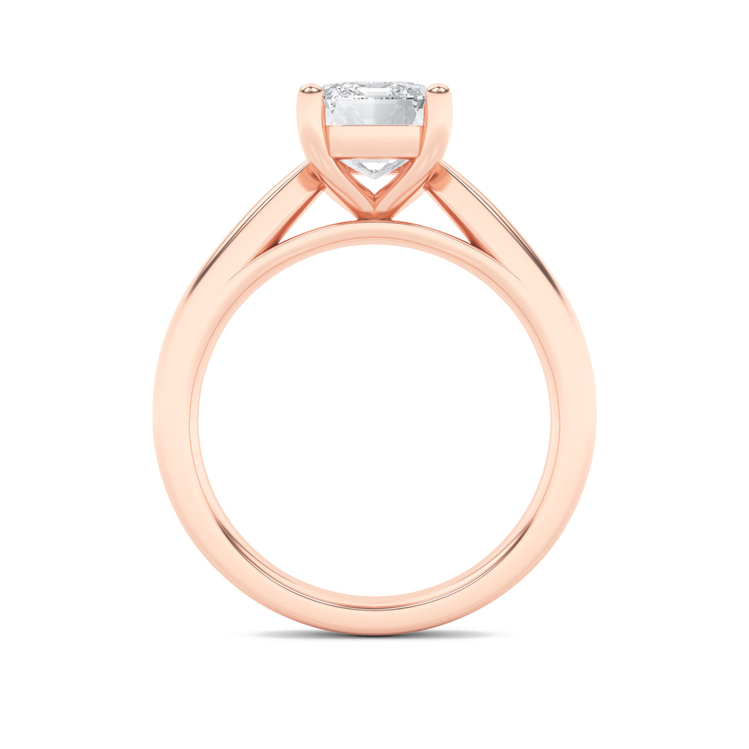 2Cttw Emerald Shaped Lab Grown Diamond (F/VS) Classic Shank Solitaire Engagement Ring in 14K Gold