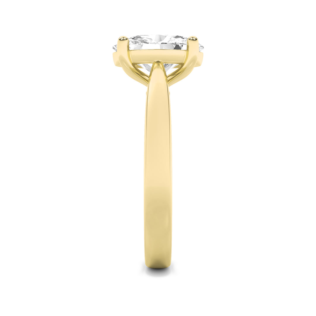 2Cttw Oval Shaped Lab Grown Diamond (F/VS) Classic Shank Solitaire Engagement Ring in 14K Gold