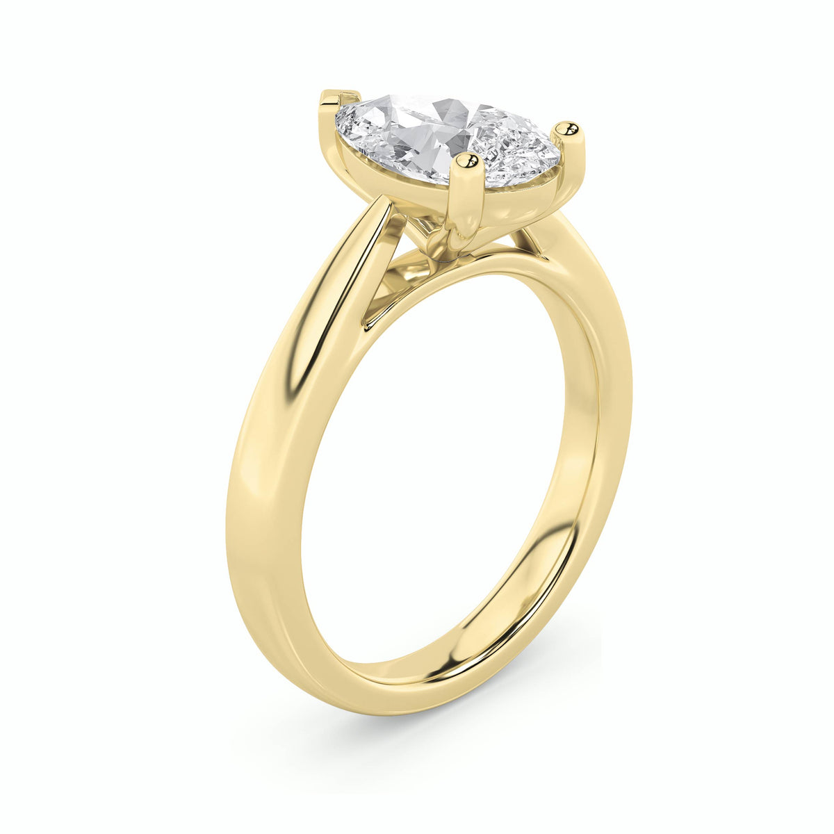 2Cttw Pear Shaped Lab Grown Diamond (F/VS) Classic Shank Solitaire Engagement Ring in 14K Gold