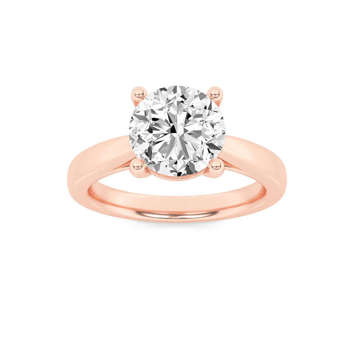 2Cttw Round Shaped Lab Grown Diamond (G/VS) Classic Shank Solitaire Engagement Ring in 14K Gold