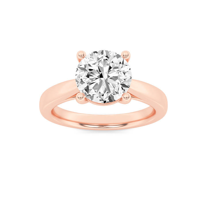 2Cttw Round Shaped Lab Grown Diamond (G/VS) Classic Shank Solitaire Engagement Ring in 14K Gold