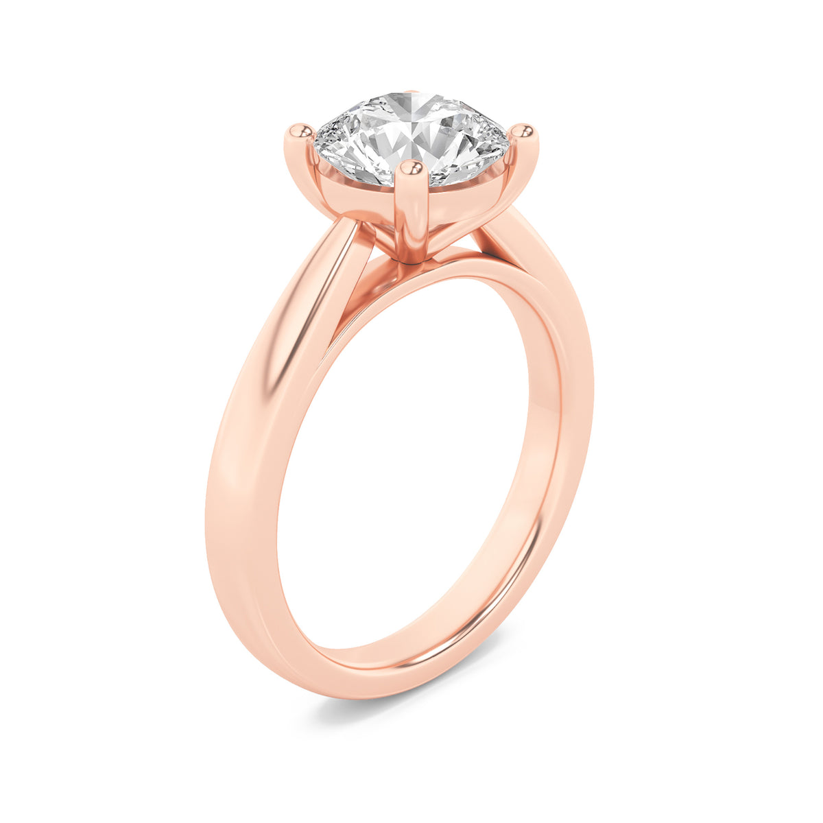 2Cttw Round Shaped Lab Grown Diamond (G/VS) Classic Shank Solitaire Engagement Ring in 14K Gold