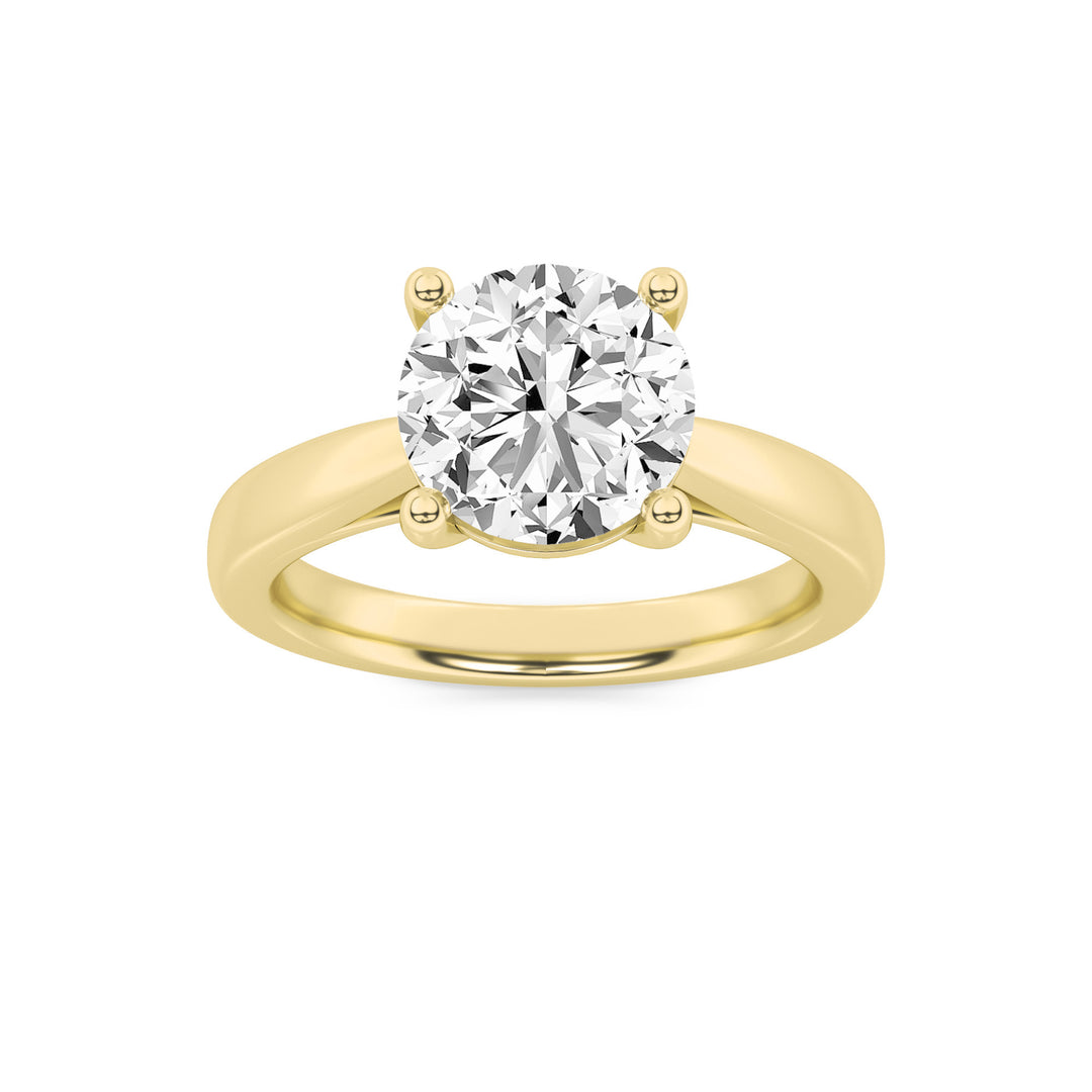 2.5Cttw Round Shaped Lab Grown Diamond (F/VS) Classic Shank Solitaire Engagement Ring in 14K Gold