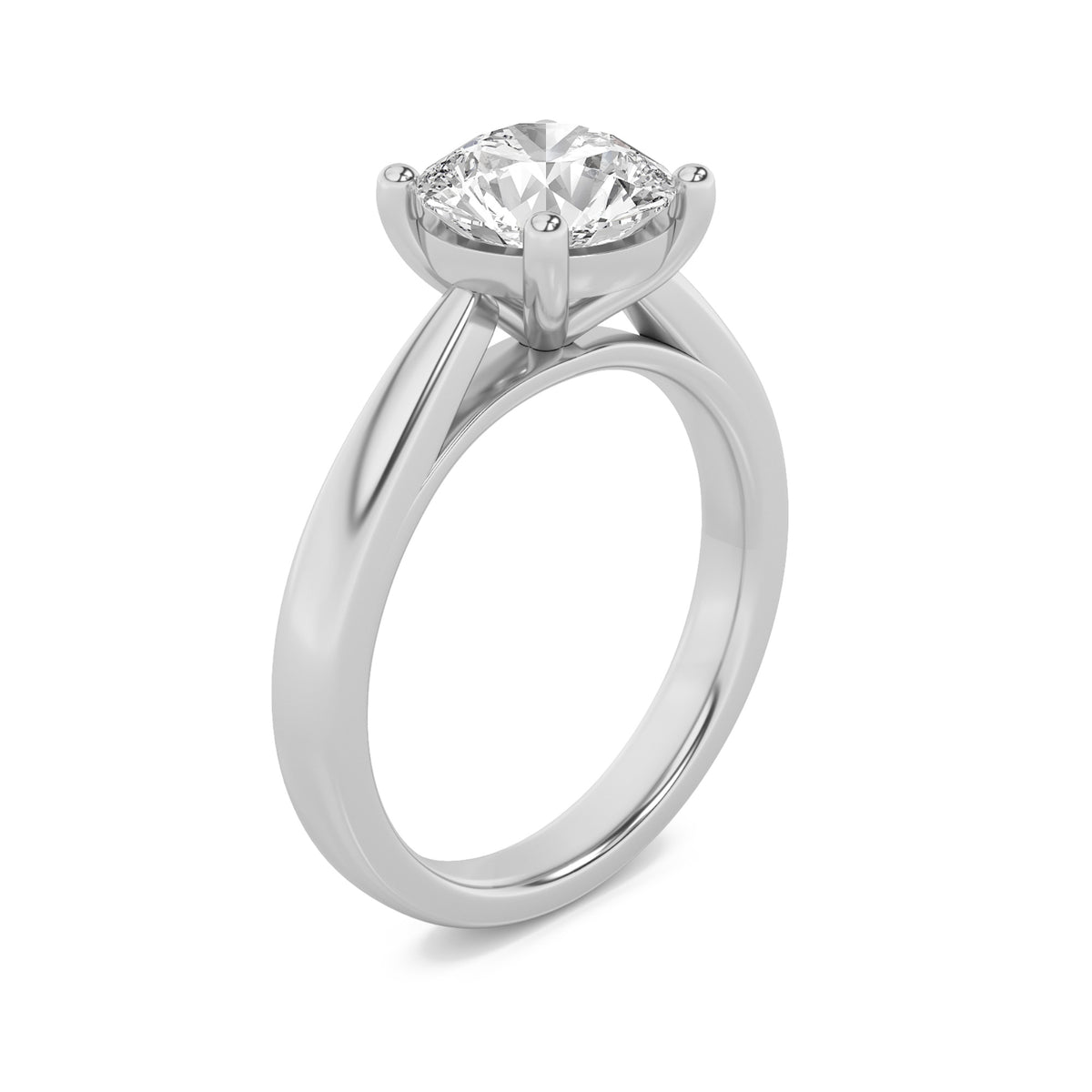 3Cttw Round Shaped Lab Grown Diamond (F/VS) Classic Shank Solitaire Engagement Ring in 14K Gold