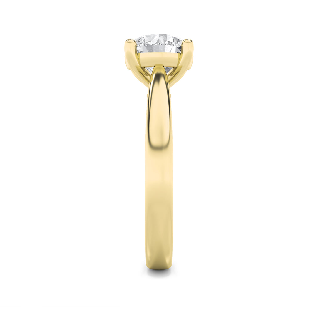 3Cttw Round Shaped Lab Grown Diamond (G/VS) Classic Shank Solitaire Engagement Ring in 14K Gold