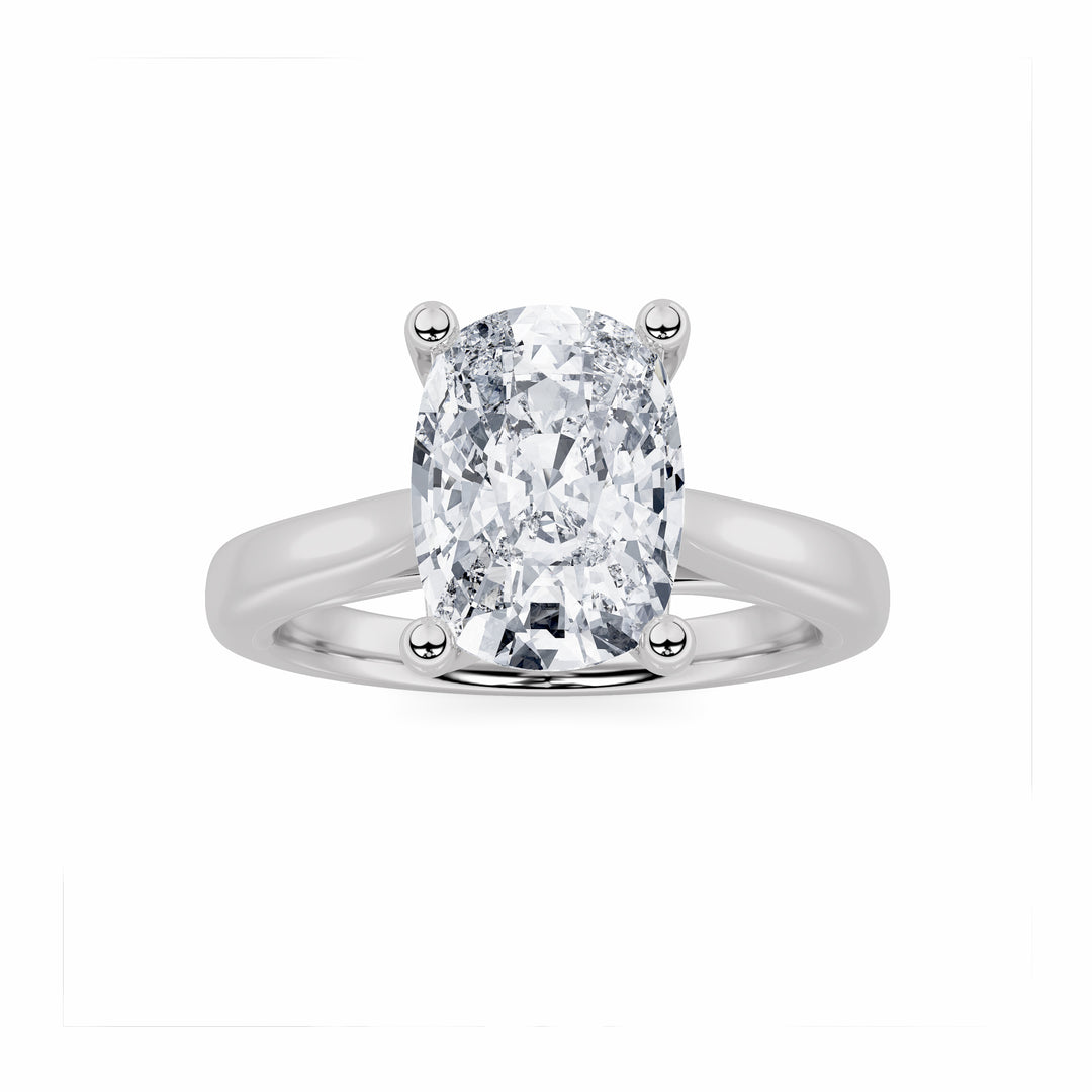 2Cttw Elongated Cushion Shaped Lab Grown Diamond (G/VS) Two Tone Cathedral Shank Engagement Ring in14K Gold