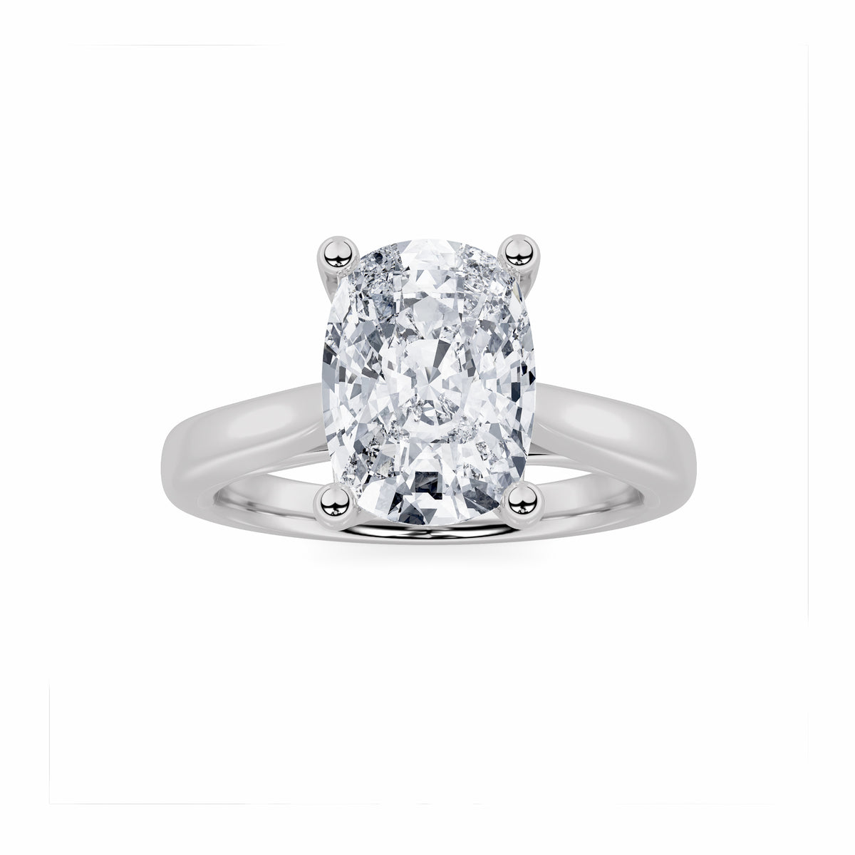 2Cttw Elongated Cushion Shaped Lab Grown Diamond (G/VS) Two Tone Cathedral Shank Engagement Ring in14K Gold