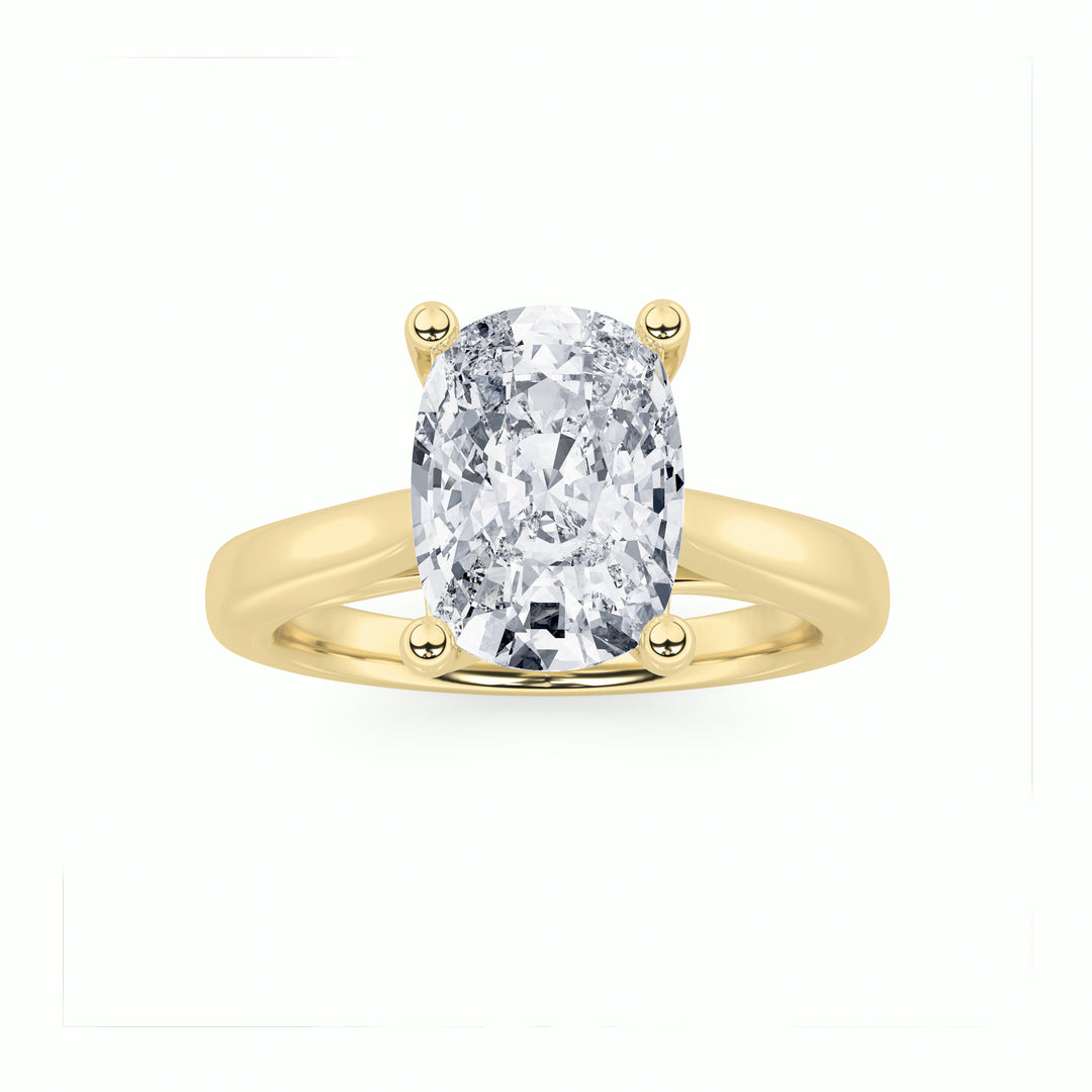 2Cttw Elongated Cushion Shaped Lab Grown Diamond (G/VS) Two Tone Cathedral Shank Engagement Ring in14K Gold