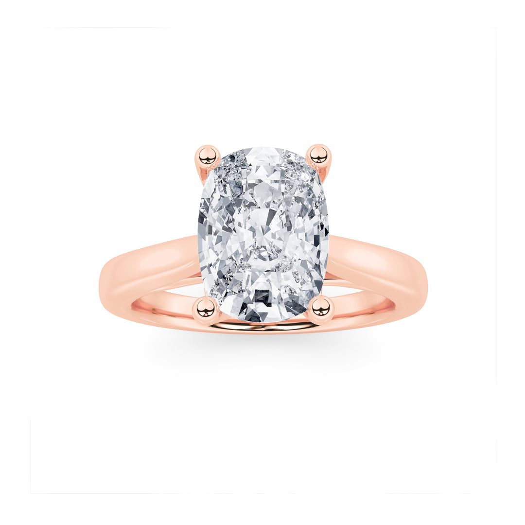 2Cttw Elongated Cushion Shaped Lab Grown Diamond (G/VS) Two Tone Cathedral Shank Engagement Ring in14K Gold