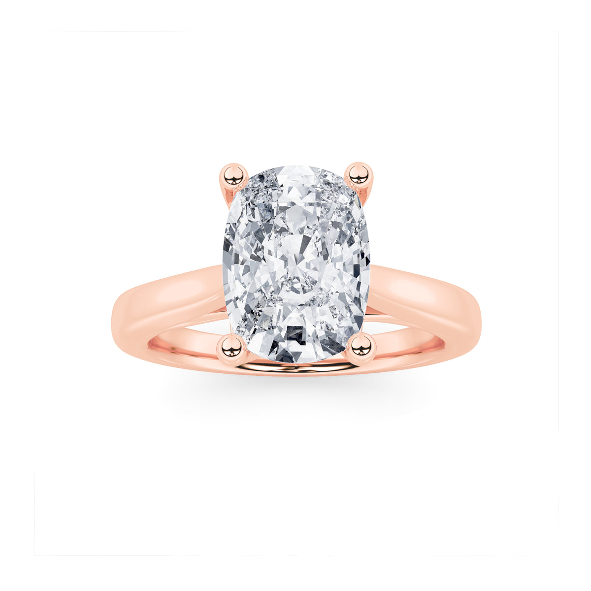 2Cttw Elongated Cushion Shaped Lab Grown Diamond (G/VS) Two Tone Cathedral Shank Engagement Ring in14K Gold