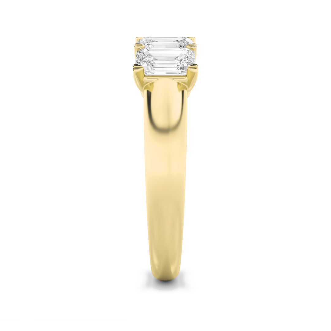 2Cttw Emerald Shaped Lab Grown Diamond (G/VS) Five Stone Band Ring in 14K Gold