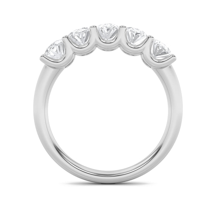 2Cttw Oval Shaped Lab Grown Diamond (F/VS) Five Stone Band Ring in 14K Gold