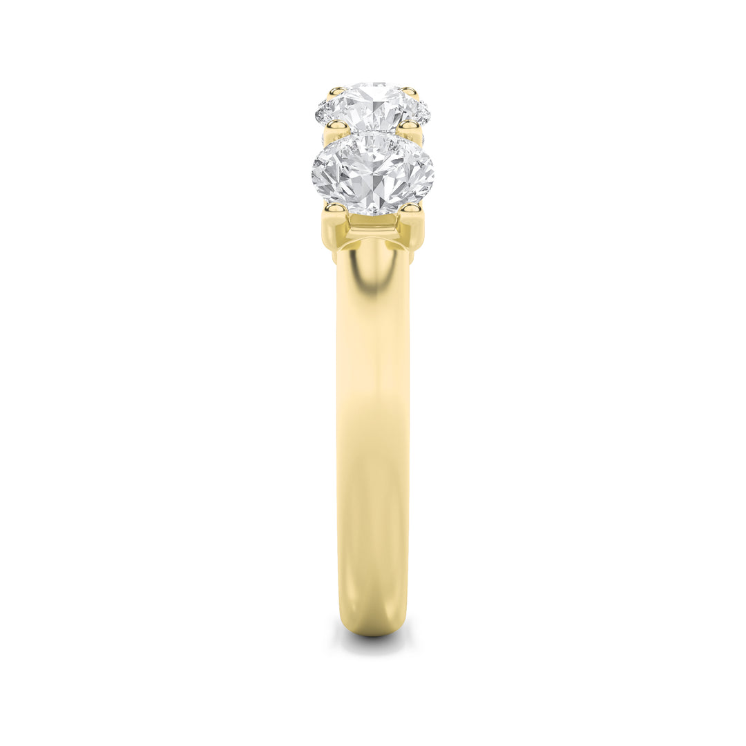 2Cttw Round Shaped Lab Grown Diamond (F/VS) Five Stone Band Ring in 14K Gold