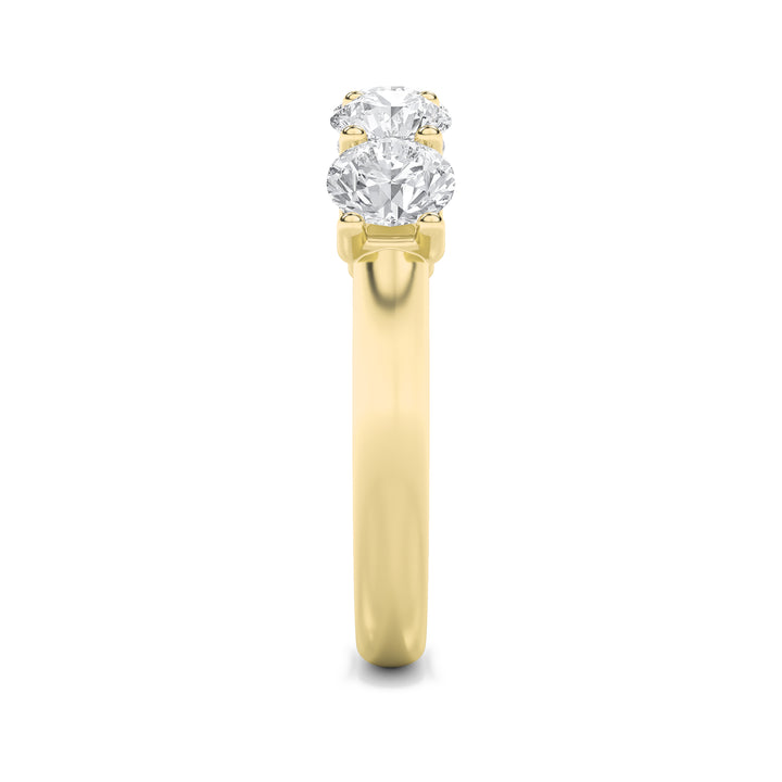2Cttw Round Shaped Lab Grown Diamond (G/VS) Five Stone Band Ring in 14K Gold
