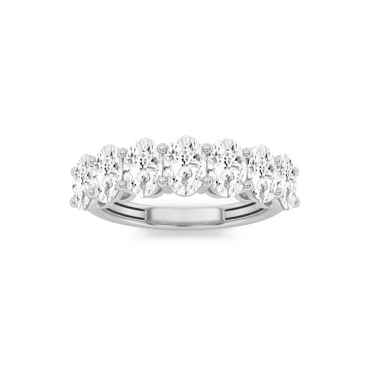 2Cttw Oval Shaped Lab Grown Diamond (F/VS) Seven Stone Band Ring in 14K Gold