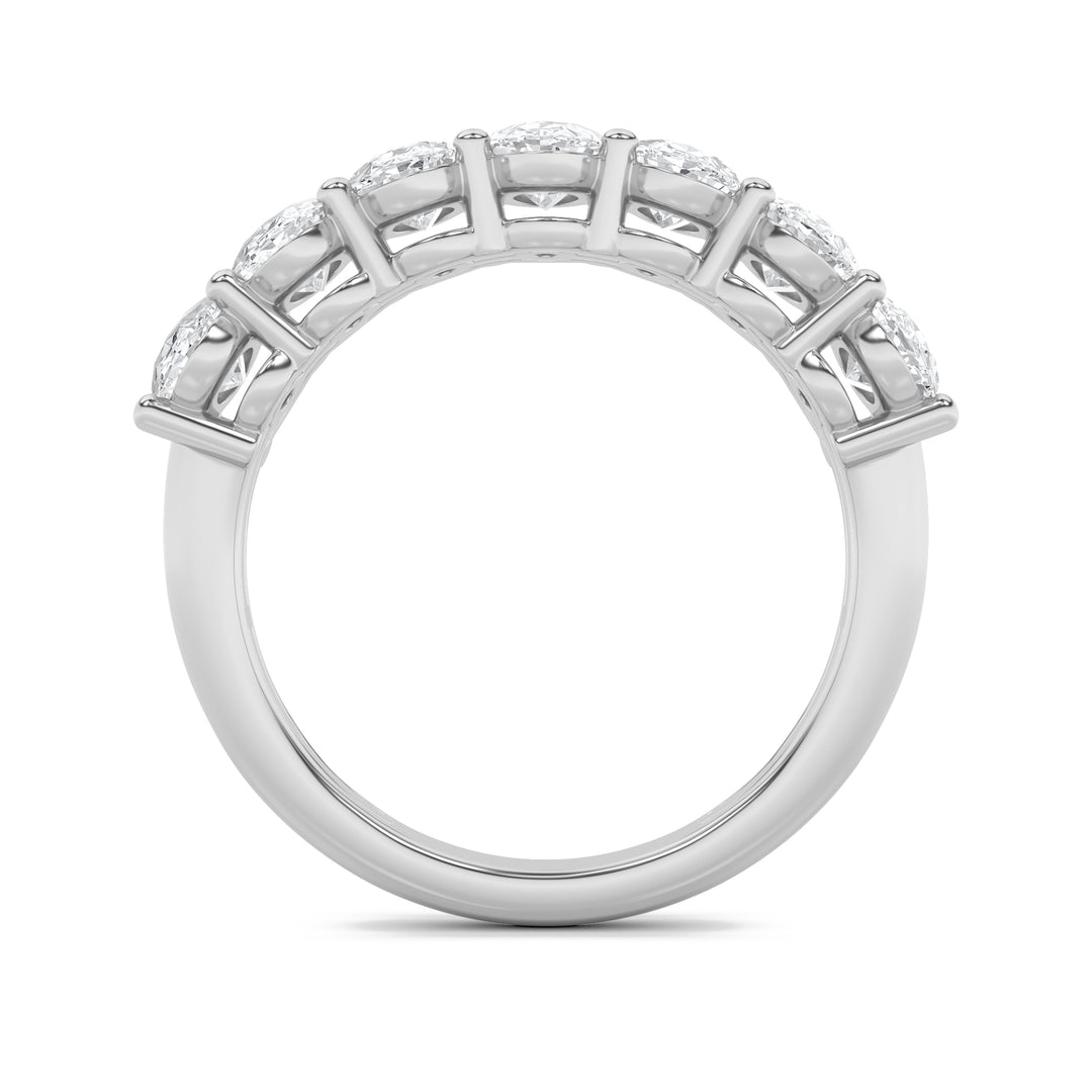 2Cttw Oval Shaped Lab Grown Diamond (F/VS) Seven Stone Band Ring in 14K Gold