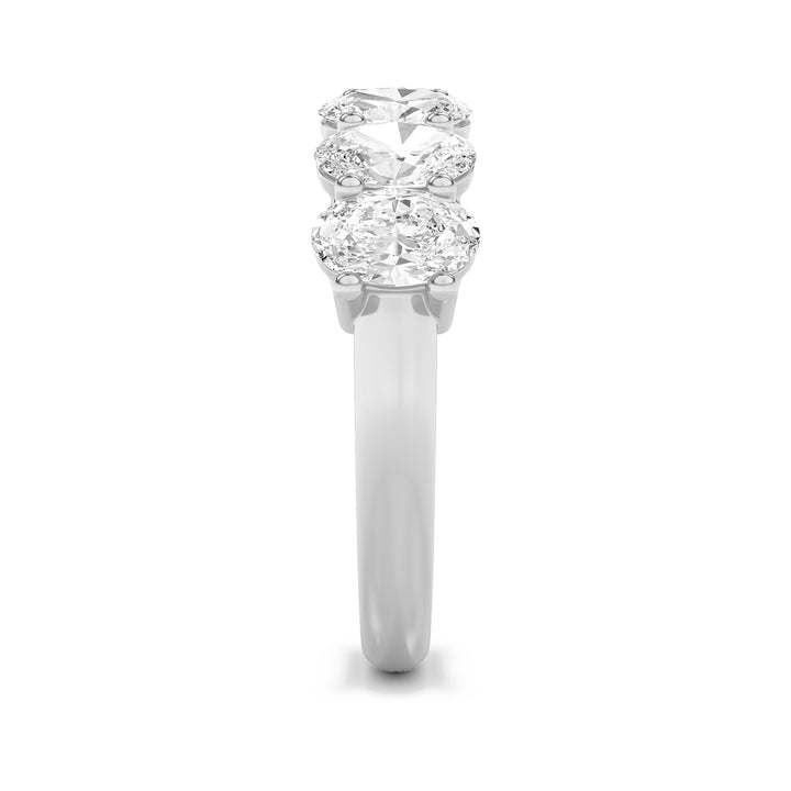 2Cttw Oval Shaped Lab Grown Diamond (F/VS) Seven Stone Band Ring in 14K Gold