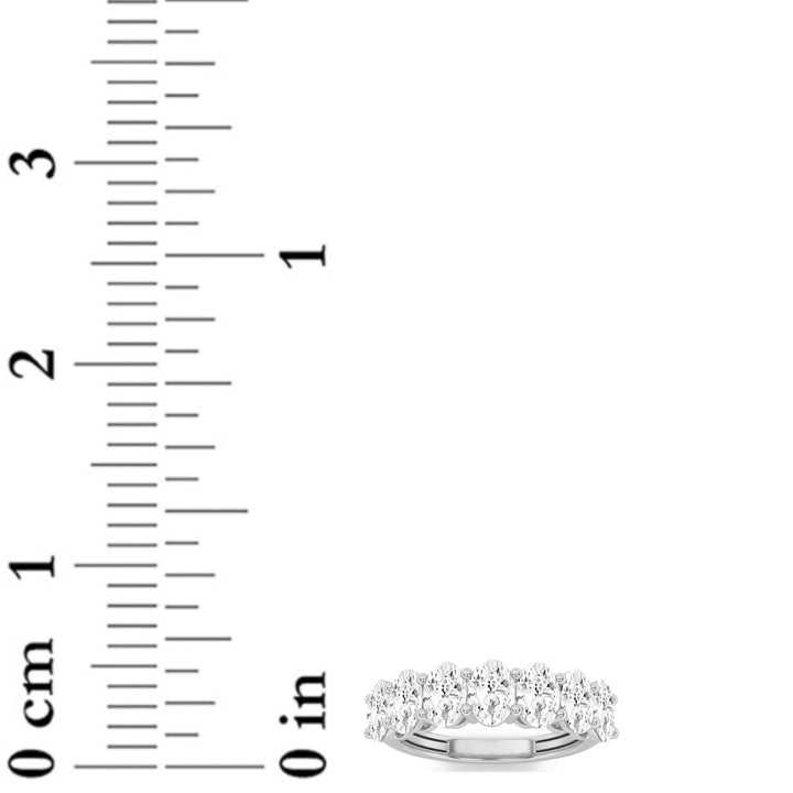 2Cttw Oval Shaped Lab Grown Diamond (F/VS) Seven Stone Band Ring in 14K Gold